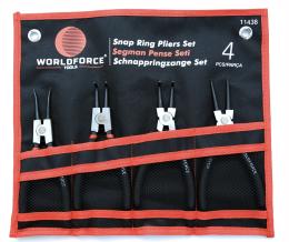 11438-4 Parça 180 mm Segman Pense Seti İç ve Dış Segman Pense Seti S2 Çelik Profesyonel