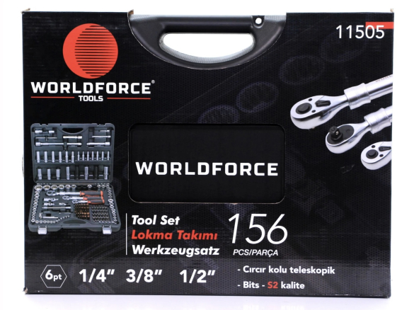 11505-Lokma Takımı 156 Parça S-Ultra 1/4''-3/8''-1/2'' Uzatmalı Cırcır - 1