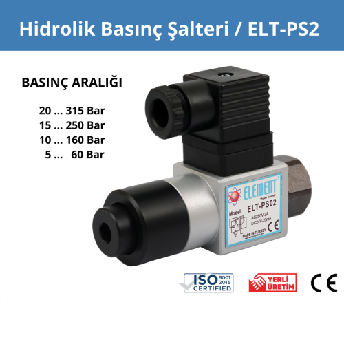 Hidrolik Basınç Şalteri ELT-PS2 NO/NC 3/8