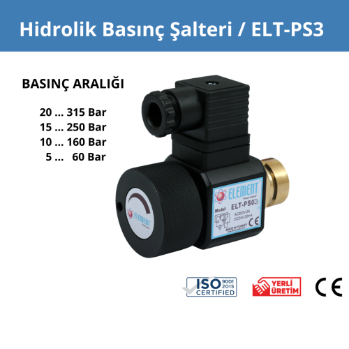 Hidrolik Basınç Şalteri ELT-PS3 NO/NC 1/4