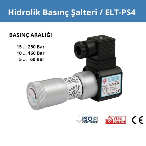 Hidrolik Basınç Şalteri ELT-PS4 NO/NC (Blok Tipi) - 0