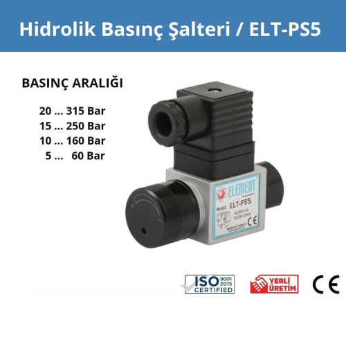 Hidrolik Basınç Şalteri ELT-PS5 NO/NC 3/8