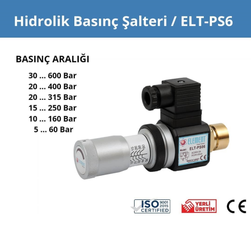 Hidrolik Basınç Şalteri ELT-PS6 NO/NC 1/4